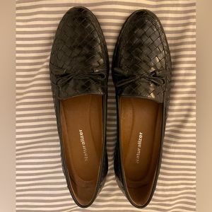Naturalizer black woven leather loafer